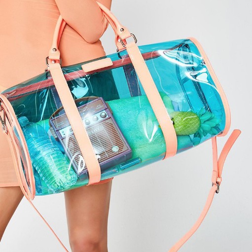 travel bag TPU transparent tote custom duffle waterproof  holographic duffle outdoor bag