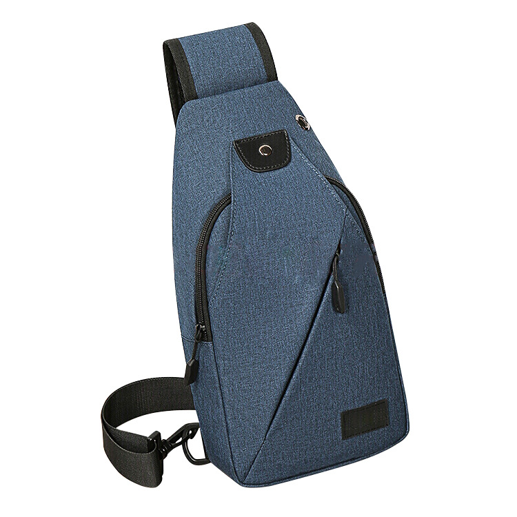 Men chest bag cross border hot selling crossbody bag wear resistant and large capacity equipped with headphone jack chest bag